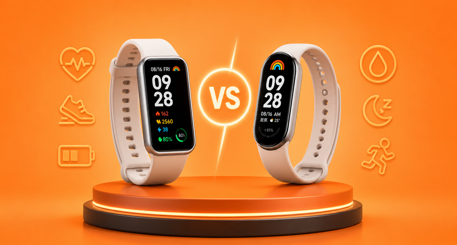 Comparativo entre Xiaomi Mi Band 9 e Smart Band 9 Active!